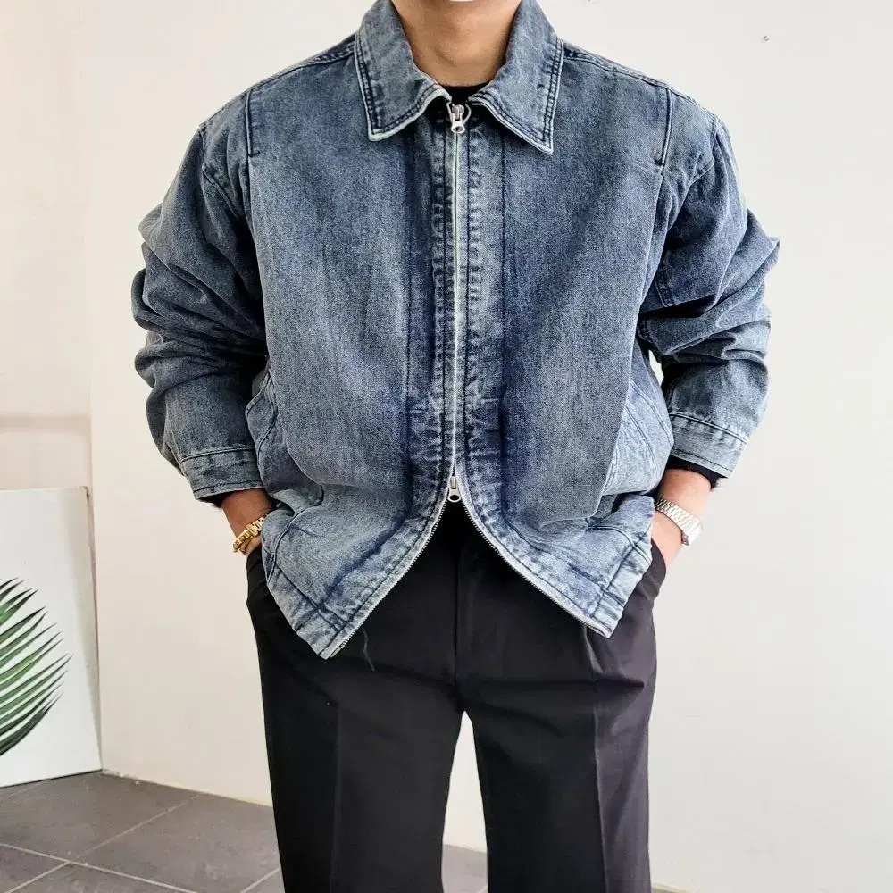 [BEST PRICE][MULTIPLE]2-COLOR VINTAGE WASH INCISION OVERFIT kara jean denim jacket