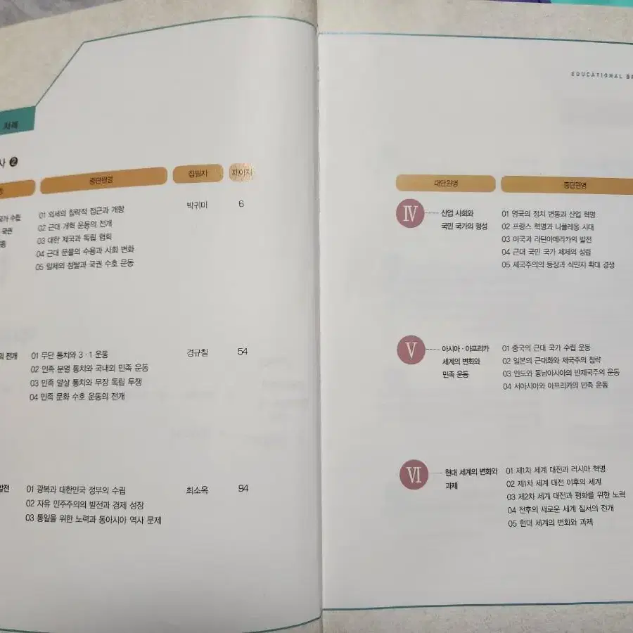 EBS TV중학 역사2 근대사~현대사 서적