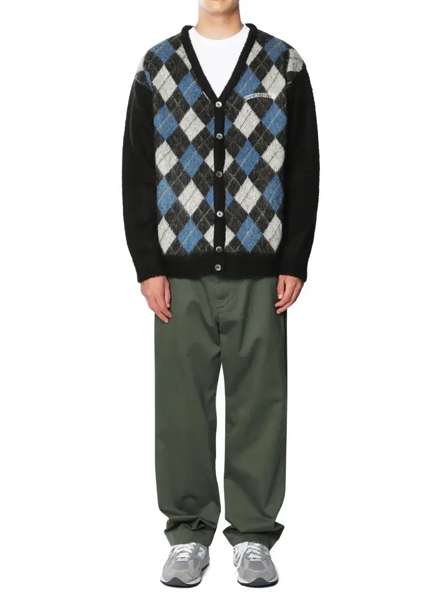 This Is Never Never That Argyle Cardigan Black/Bloo L