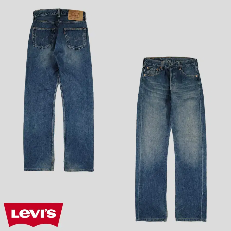 Levi's 90s 501 Medium Blue Wash Sand Wash Slim Straight Fit Jeans Denim Pants