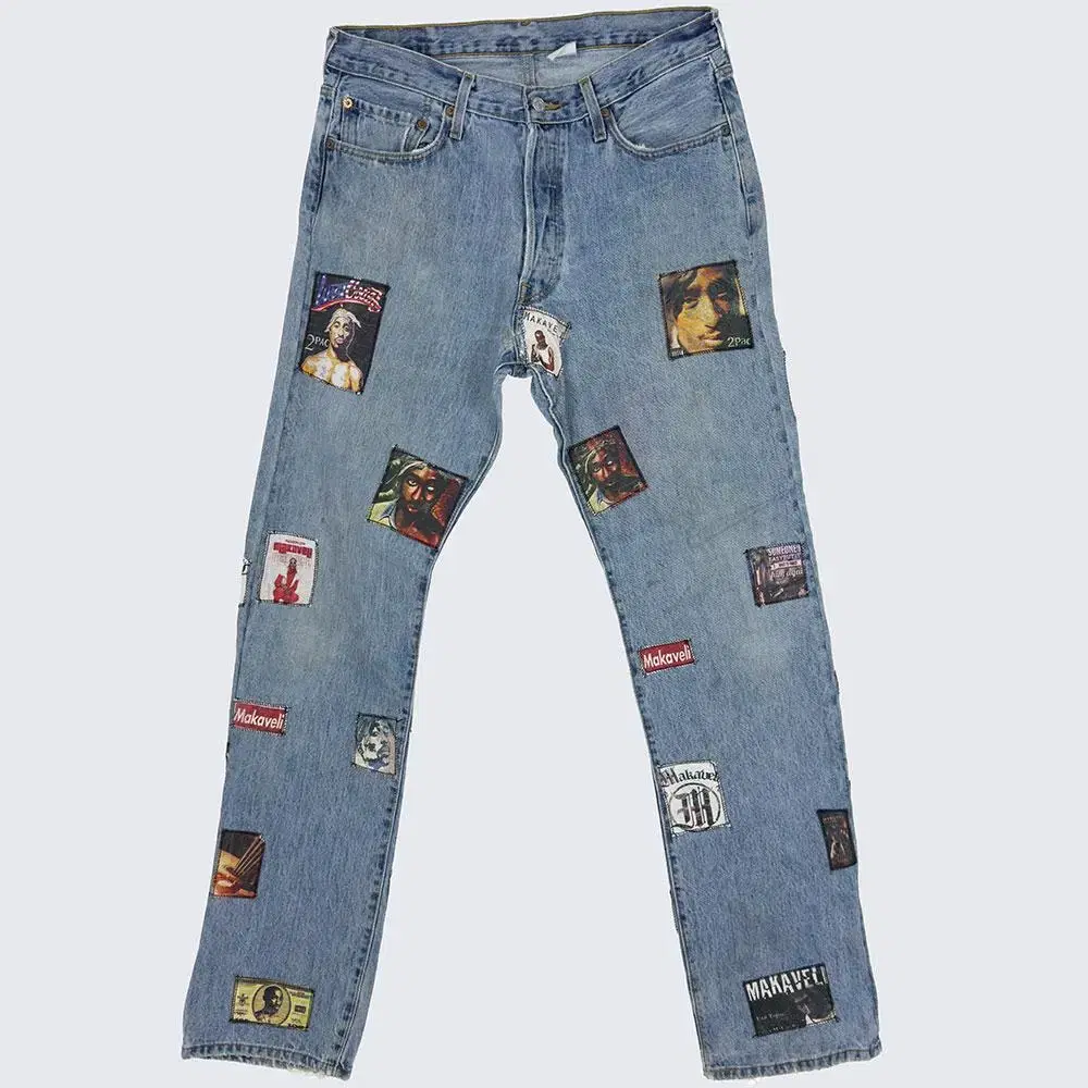 [Men's 33] Levi's 501 Patched Denim Pants Jeans Vintage (19310)