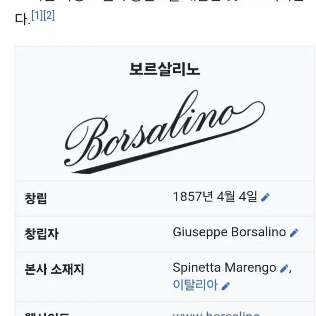 보르살리노 BORSALINO 명품 중절모