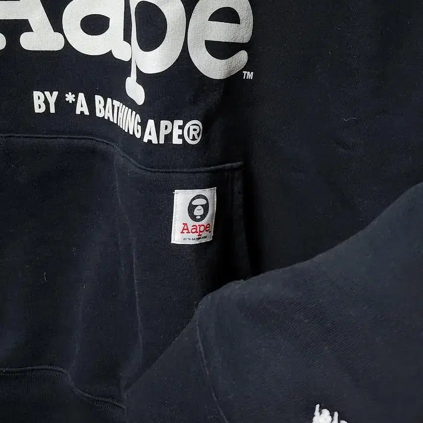 [XL] AAPE 에이프 로고 후드 블랙