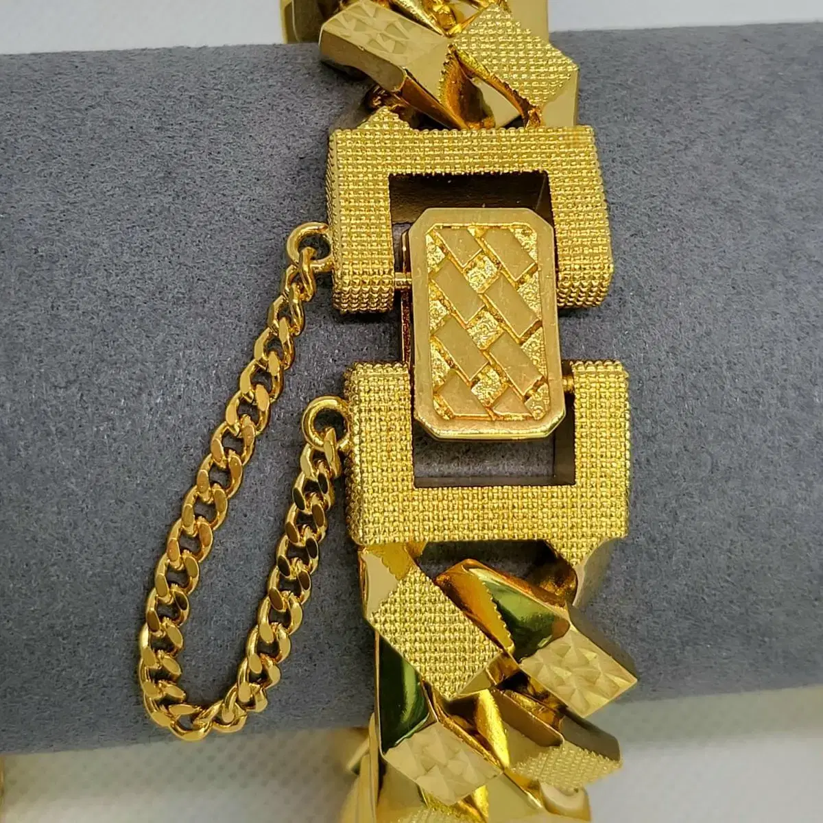 (24'신상)다이아 체크 팔각팔찌 20mm 남자팔찌 금도금24k 18k