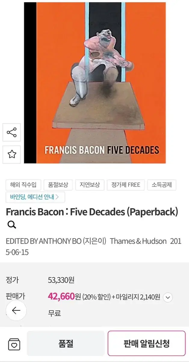 프란시스베이컨  Francis Bacon : Five Decade 아트북