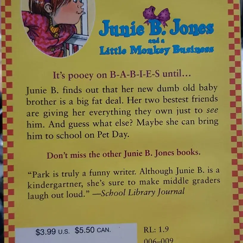 주니비존스 2권 Junie B. Jones and a Little Mon