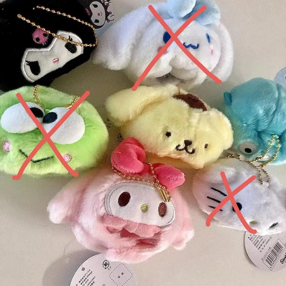 10cm Plush Sanrio Hat doll clothes keyring sealed New