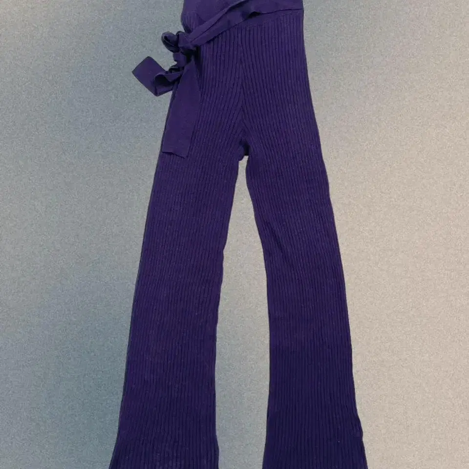 vintage purple wrap knit flare pants