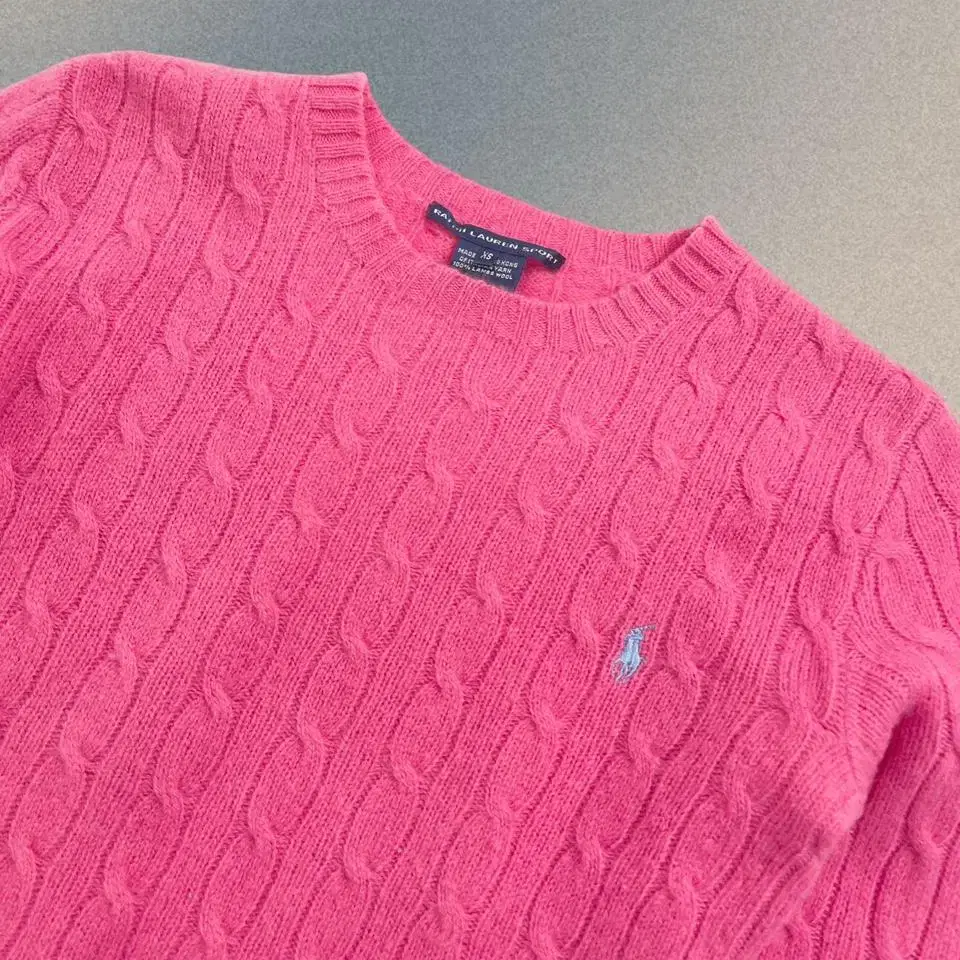 ralpha lauren sport pink lambswool knit