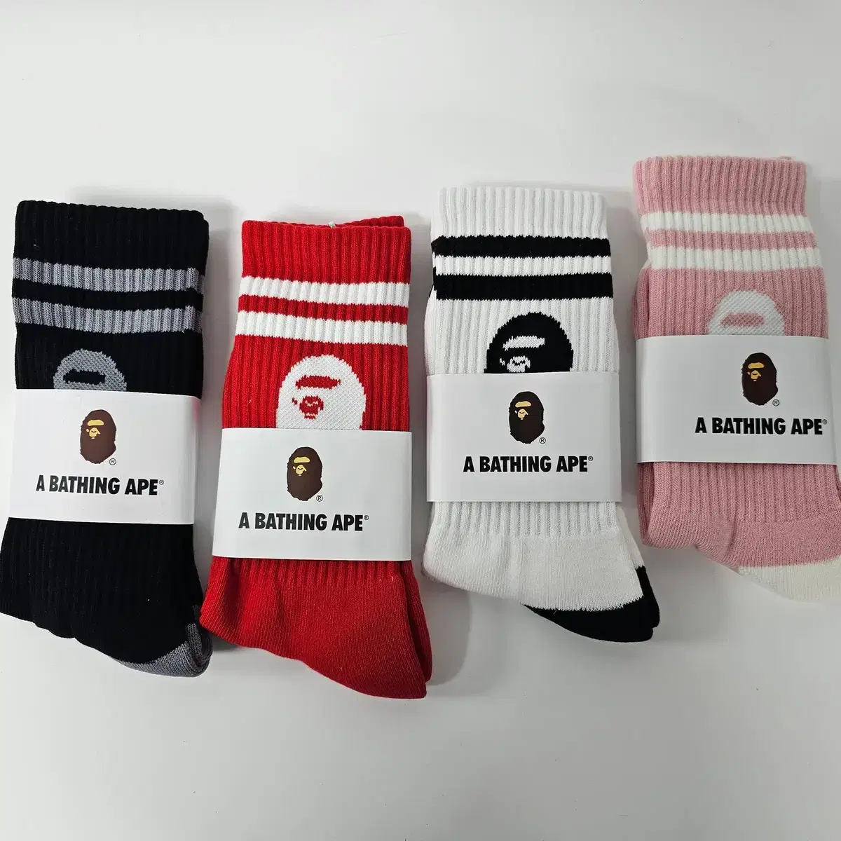 베이프 A Bathing Ape 칼리지 크루삭스 1팩 - L