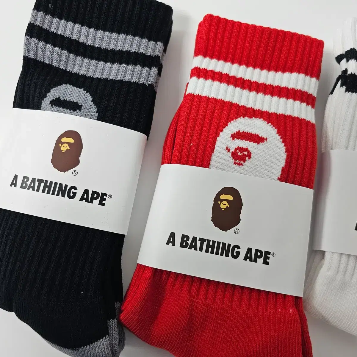 베이프 A Bathing Ape 칼리지 크루삭스 1팩 - L