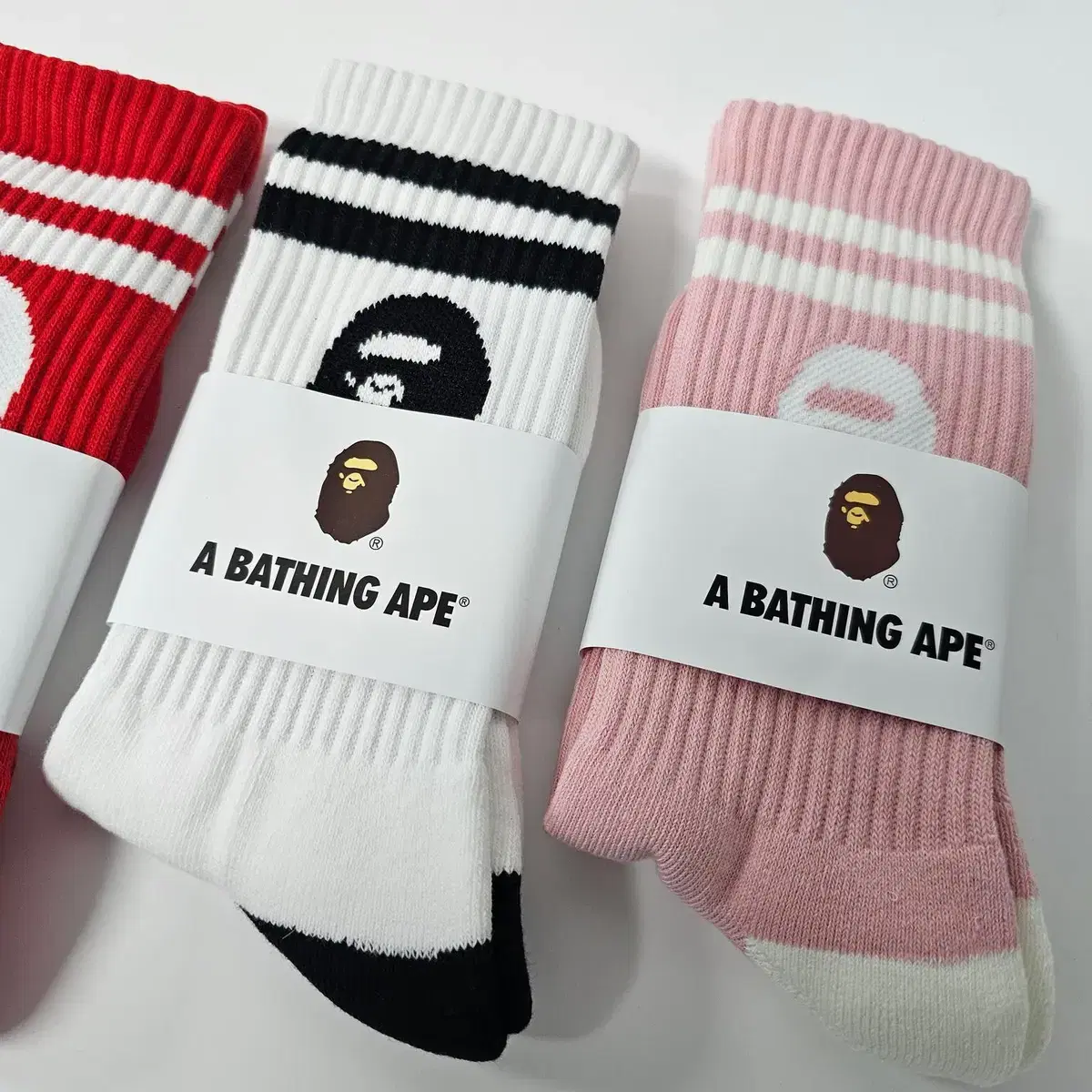 베이프 A Bathing Ape 칼리지 크루삭스 1팩 - L