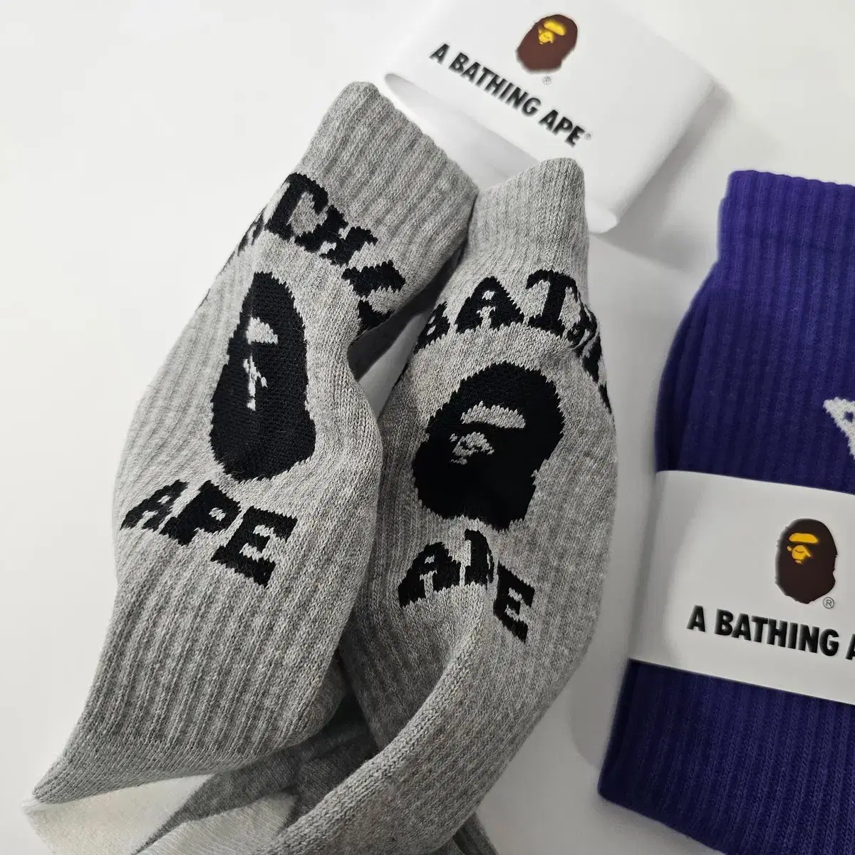 베이프 A Bathing Ape 칼리지 크루삭스 1팩 - L