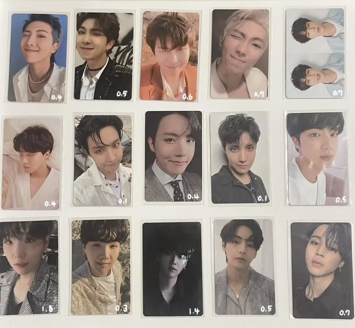 BTS photocard (Namjoon, Seokjin, Yoon Ki, Hoseok, Jimin, Taehyung)