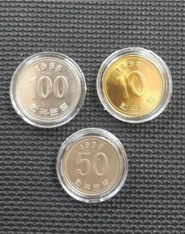 한국은행 1998년 100.50.10원 3종주화(특년).주화 화폐 동전