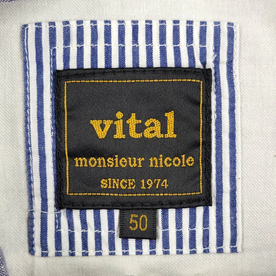 vital MONSIEUR NICOLE 라이트 블루 코튼 린넨혼방 원포켓