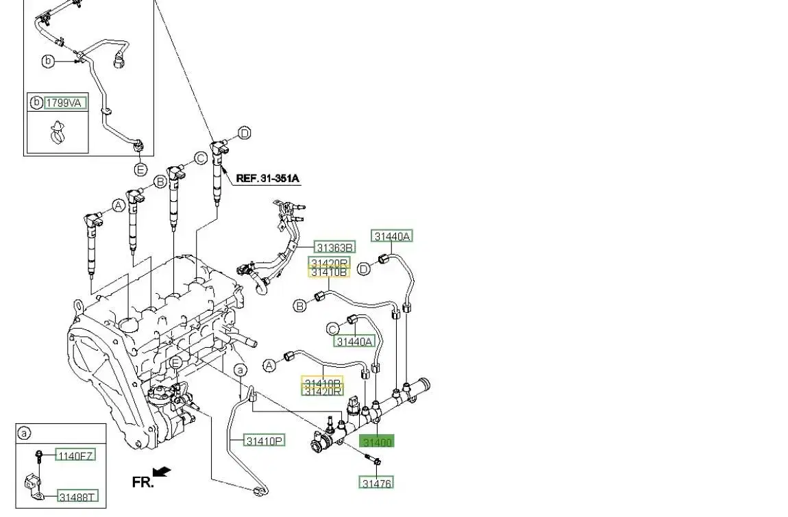 A2엔진 커먼레일 어셈블리연료 31400-4A900, 314004A900