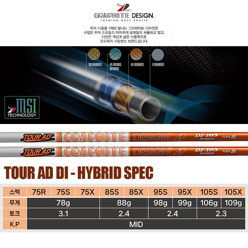 [국내 정품] 투어 AD Di 유틸 샤프트 (7S,7X,8S,8X)