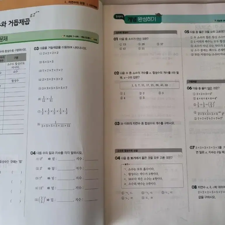 빨리 이해하는 수학 중학수학 1.1&1.2