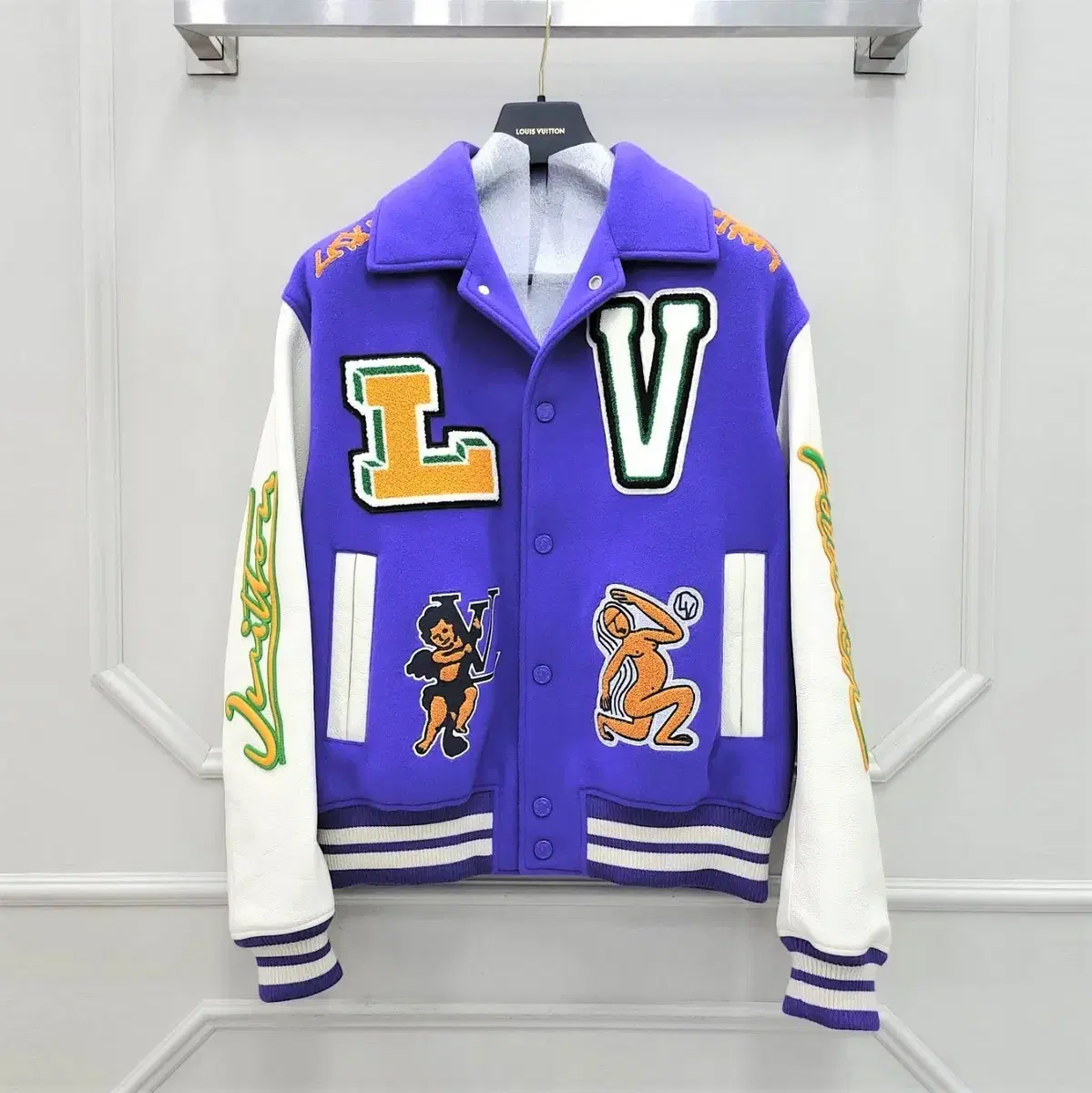 52 / Louis Vuitton Multicrest Leather Varsity Jacket