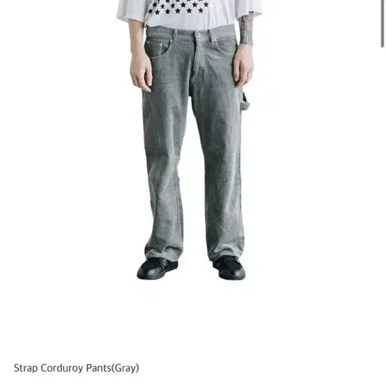 Cec  Strap Corduroy Pants(Gray)