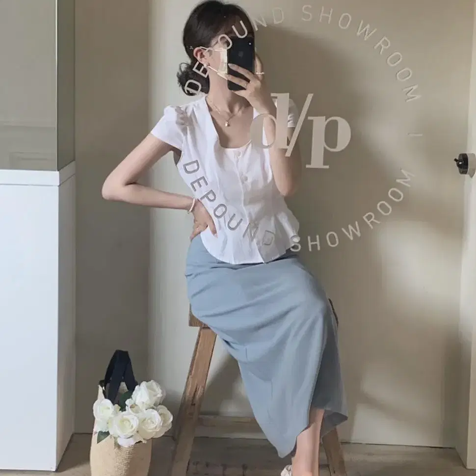 버터엣스카이 paris blouse 화이트