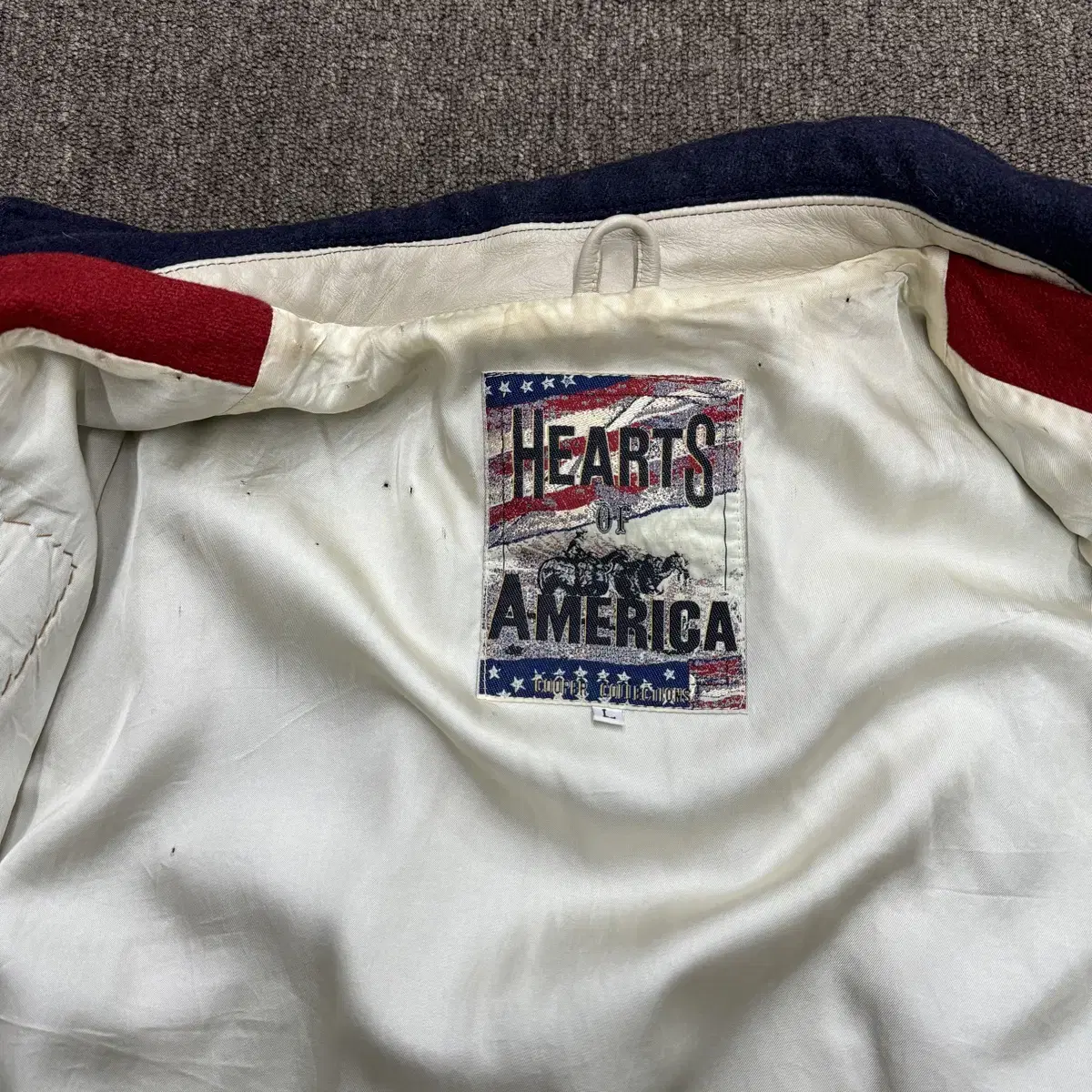 [L] 90s 쿠퍼 콜렉션 빈티지 바시티 자켓 made in USA