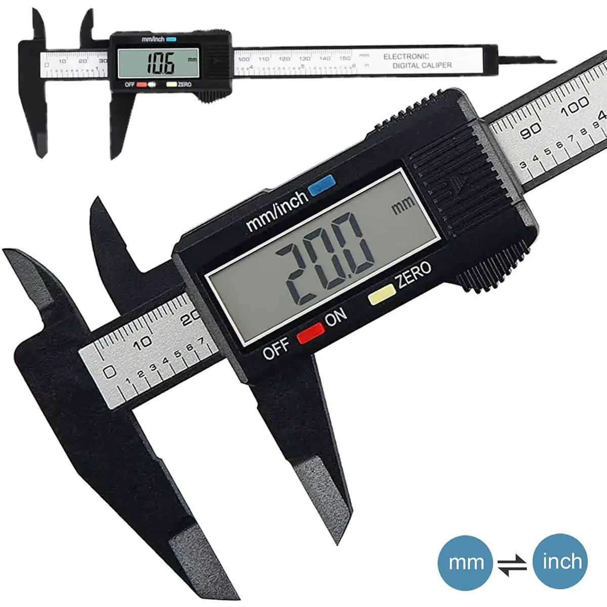 전문가용 디지털 전자 버니어 캘리퍼 150mm, 인치 및 밀리미터 측정