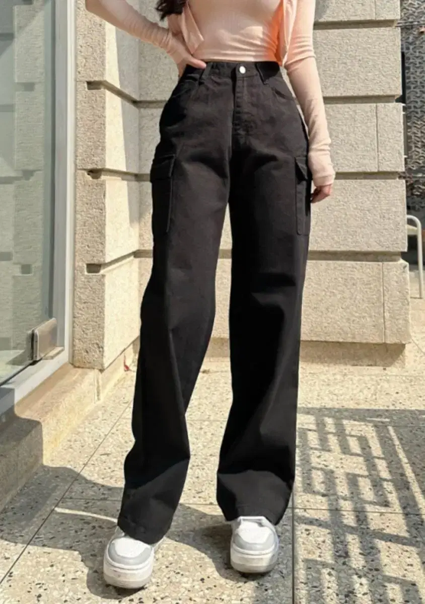 [택있는 새상품] 여자 카고 팬츠 와이드 바지 유니콩 자체제작 수입의류