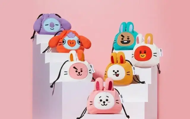 bt21파우치 에뛰드 콜라보 틴트7종 파우치7종 세트