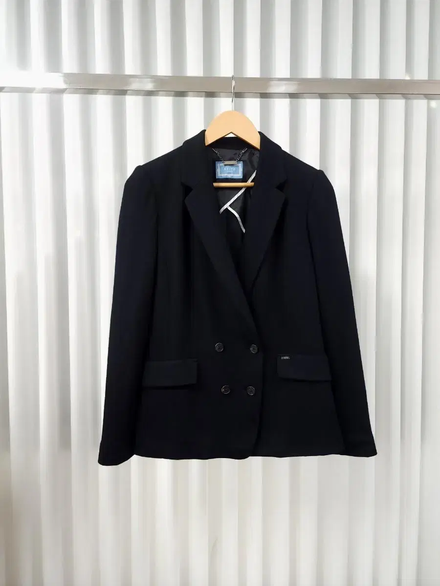 KEITH Double-button navy wool jacket