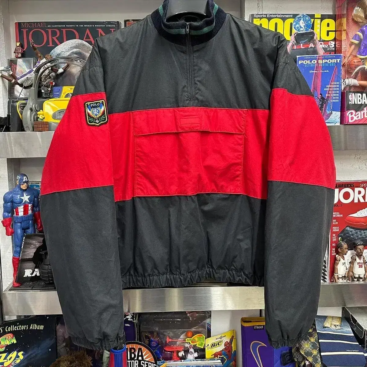 80s polo uni crest anorak puffer down jk