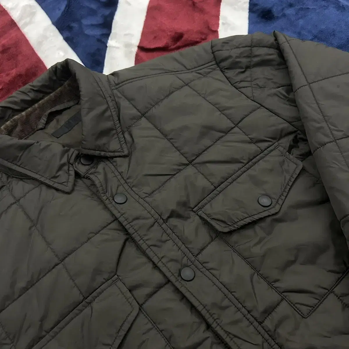 [XL]UNIQLO Quilted Shirt Jacket/Dark Khaki