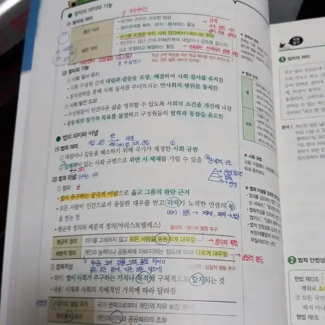 정치와 법 문제집 일괄판매