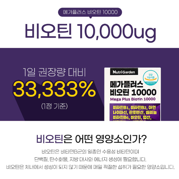 뉴트리가든 메가플러스비오틴10000 60정