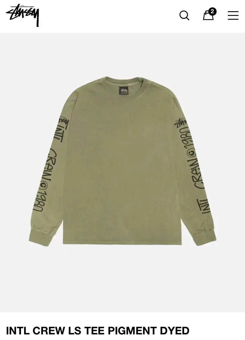 Stussy New International Crew Long Sleeve Tee