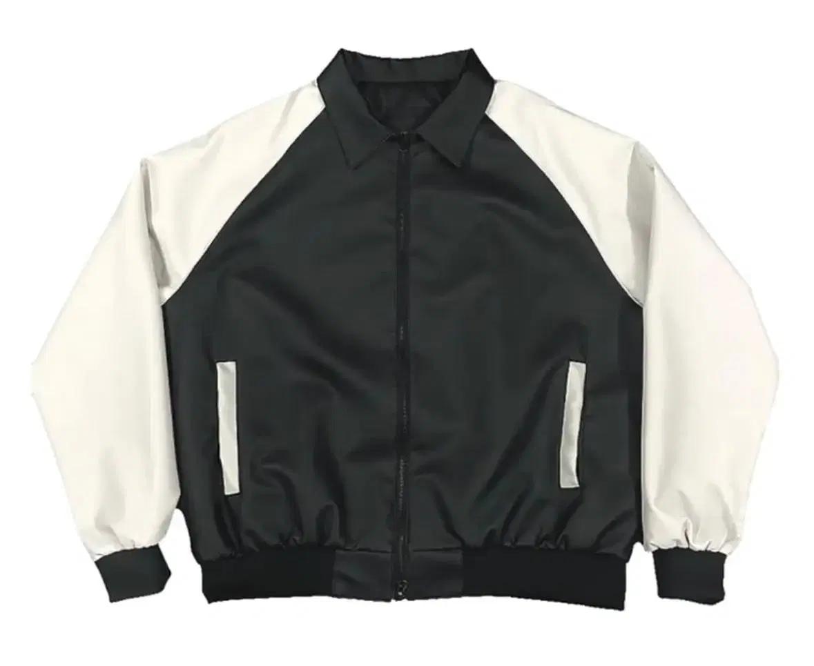 Designers' Two-way Colorblocked Leather Varsity Jacket