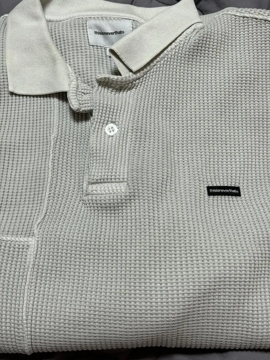 This Is Never Never That Waffle Polo Men's Grey Size XL