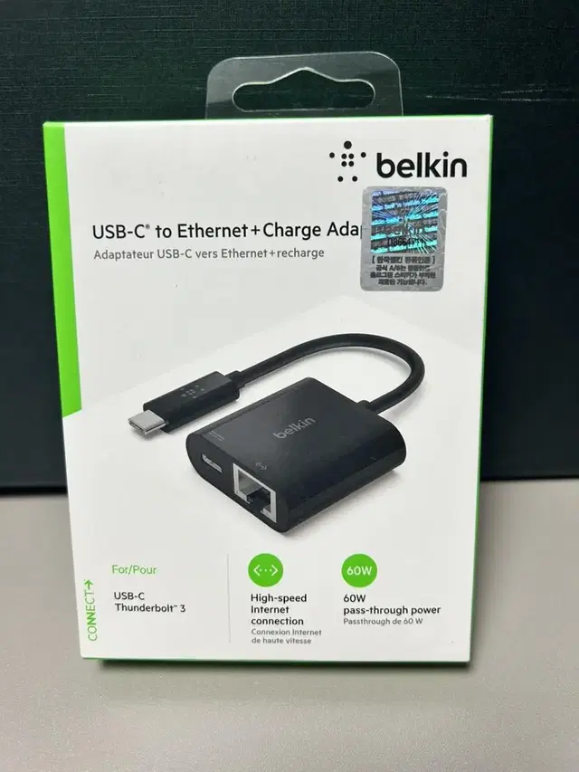 벨킨 USB-C to Ethernet +charge adapter