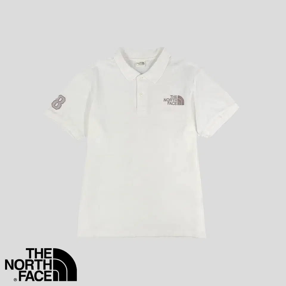 The North Face White Logo 68 Number Arm Patch Cotton100 A Pique Kara Neck Short Sleeve