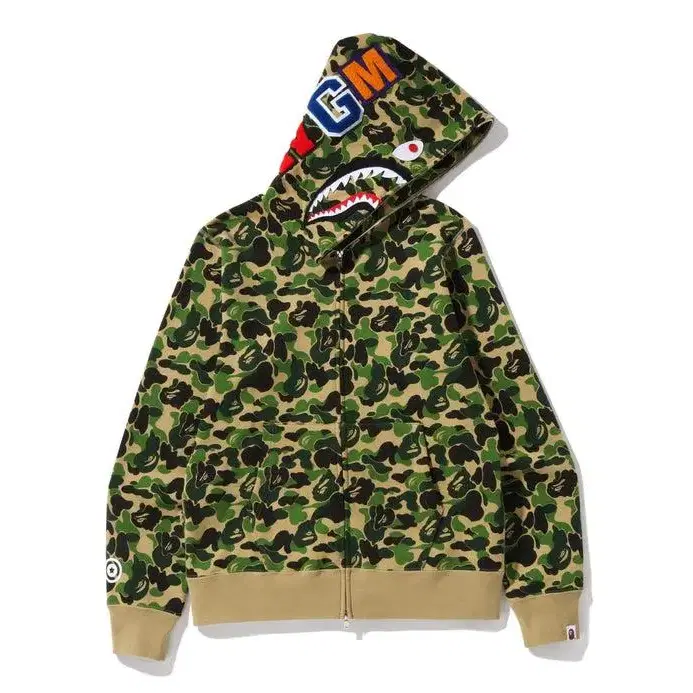 일본직구 베이프 ABC CAMO SHARK FULL ZIP HOODIE