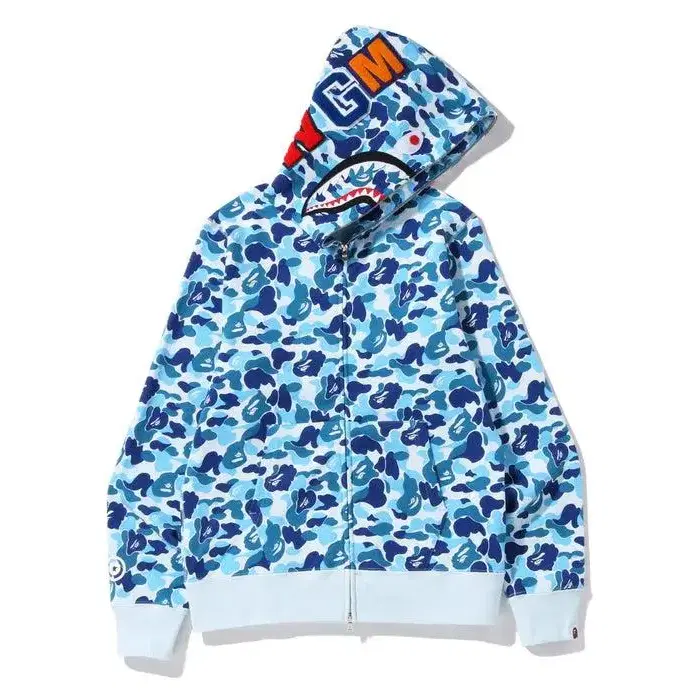 일본직구 베이프 ABC CAMO SHARK FULL ZIP HOODIE