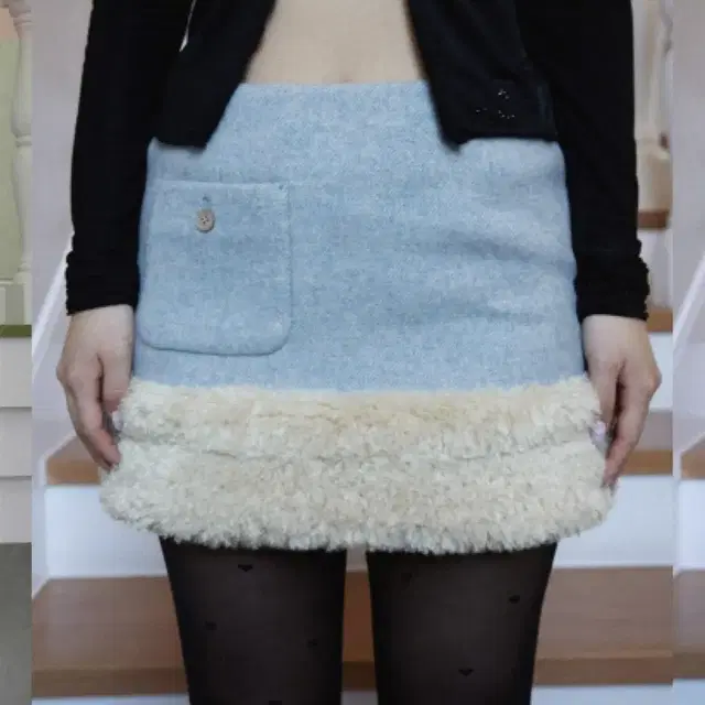 나비버스 naviverse bear fur skirt 퍼 스커트