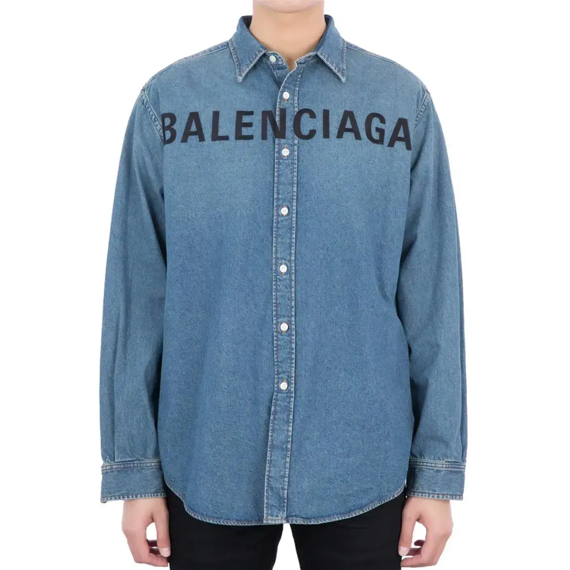 Balenciaga Logo Denim Shirt 20SS