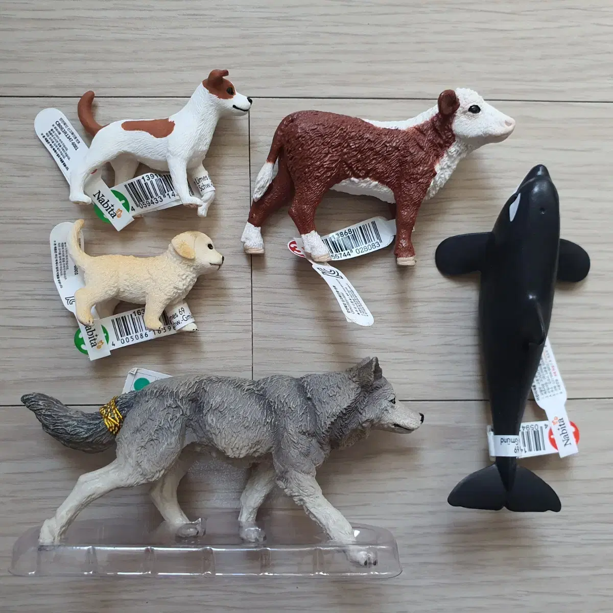 Schleich 슐라이히 묶음 판매 (강아지, 범고래, 송아지, 백호)