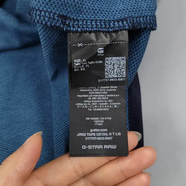 G-STAR RAW 지스타로우 다크네이비 블랙 레글런 PK 피케 긴팔 티