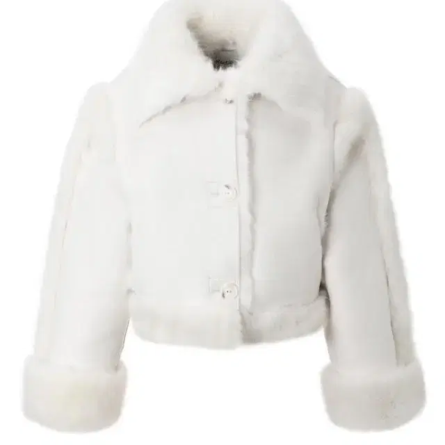 택o [threetimes] Bunny Fur Coat - ivory