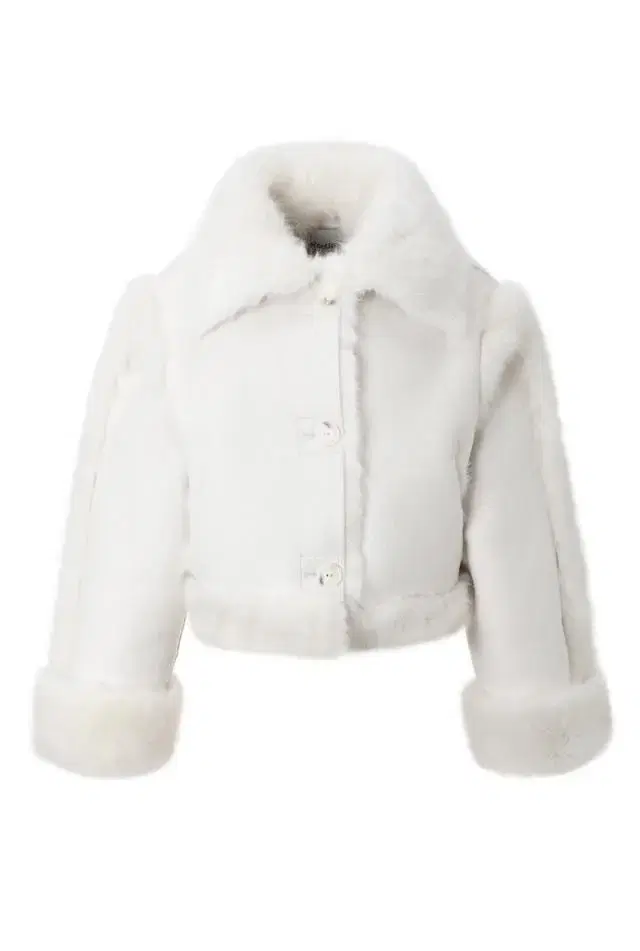 택o [threetimes] Bunny Fur Coat - ivory