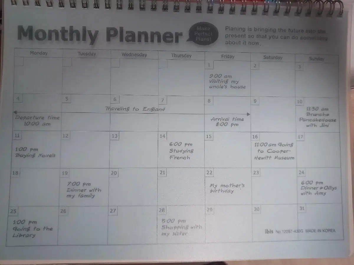 monthly planner 팔아요