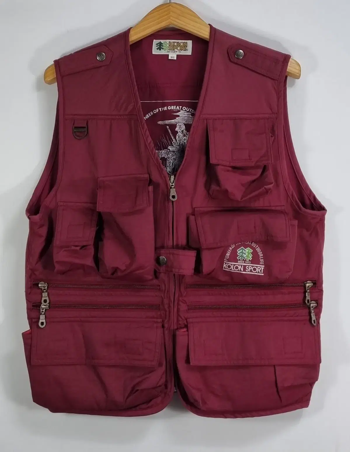 M (95) 90's KOLON Sangsa wine-colored jo vest